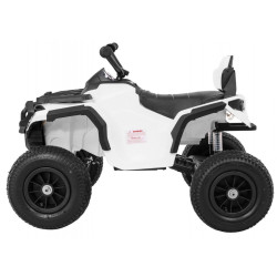 ATV electric, 2 motoare, roti pneumatice, alb