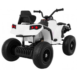 ATV electric, 2 motoare, roti pneumatice, alb