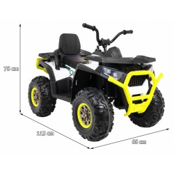 ATV electric Quad, off road, 12V, 3 viteze, roti spuma EVA, pornire lenta, MP3, faruri LED, AUX, USB, 113x68x78cm