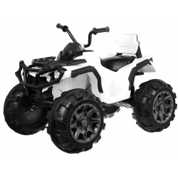 ATV electric alb, roti spuma EVA, 2 motoare