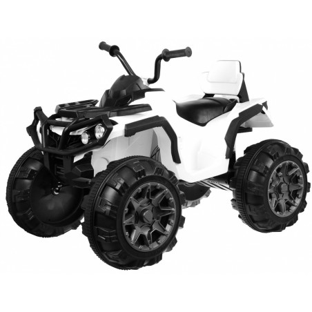 ATV electric alb, roti spuma EVA, 2 motoare