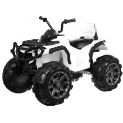 ATV electric alb, roti spuma EVA, 2 motoare