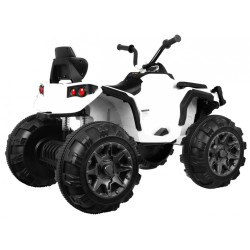 ATV electric alb, roti spuma EVA, 2 motoare