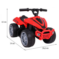 ATV electric Quad Little Monster, 6V/4,5Ah, 25W, 70 x 38.5 x 42 cm, roti plastic, scaun 24 x 13 cm