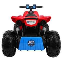 ATV electric Quad Sport Run 4x4, 12V, roti spuma EVA, lumini LED, 2 viteze, melodii, USB, SD, 107x71x71cm