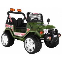 Masinuta electrica 4x4, functie drift, 2 motoare, roti EVA, verde