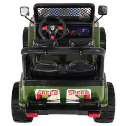 Masinuta electrica 4x4, functie drift, 2 motoare, roti EVA, verde