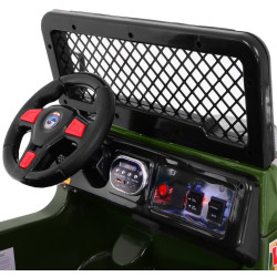 Masinuta electrica 4x4, functie drift, 2 motoare, roti EVA, verde