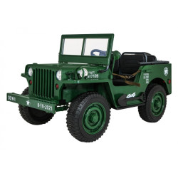 Masinuta electrica millitara, 4x4, Bluetooth, 2 scaune, Verde