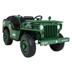 Masinuta electrica millitara, 4x4, Bluetooth, 2 scaune, Verde