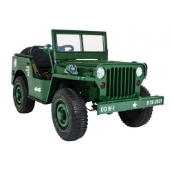 Masinuta electrica millitara, 4x4, Bluetooth, 2 scaune, Verde
