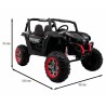 Masinuta electrica Buggy SuperStar 4x4, 4 motoare, 2 locuri, roti spuma EVA, Bluetooth, negru