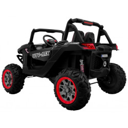Masinuta electrica Buggy SuperStar 4x4, 4 motoare, 2 locuri, roti spuma EVA, Bluetooth, negru