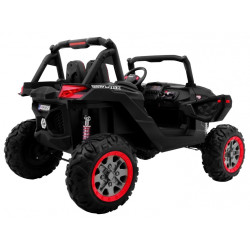 Masinuta electrica Buggy SuperStar 4x4, 4 motoare, 2 locuri, roti spuma EVA, Bluetooth, negru