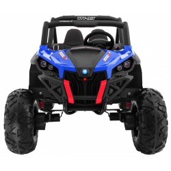 Masinuta electrica Buggy SuperStar 4x4, 4 motoare, 2 locuri, roti spuma EVA, Bluetooth, albastru