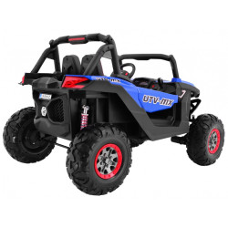 Masinuta electrica Buggy SuperStar 4x4, 4 motoare, 2 locuri, roti spuma EVA, Bluetooth, albastru