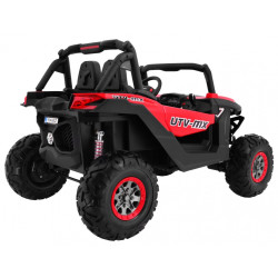 Masinuta electrica Buggy SuperStar 4x4, 4 motoare, 2 locuri, roti spuma EVA, Bluetooth, rosu