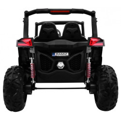 Masinuta electrica Buggy SuperStar 4x4, 4 motoare, roti spuma EVA, 2 locuri, Bluetooth, negru