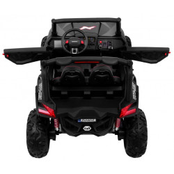Masinuta electrica Buggy SuperStar 4x4, 4 motoare, roti spuma EVA, 2 locuri, Bluetooth, negru