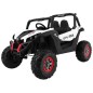 Masinuta electrica Buggy SuperStar 4x4, 4 motoare, roti spuma EVA, 2 locuri,  Panou tactil MP4, alb negru
