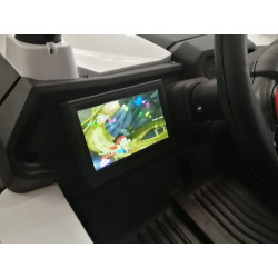 Masinuta electrica Buggy SuperStar 4x4, 4 motoare, roti spuma EVA, 2 locuri,  Panou tactil MP4, alb negru