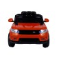Masinuta electrica sport Orange, 2x30W, roti plastic, 3 viteze, 2 scaune, suspenie fata spate, lumina LED, muzica, blocare usa