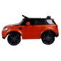 Masinuta electrica sport Orange, 2x30W, roti plastic, 3 viteze, 2 scaune, suspenie fata spate, lumina LED, muzica, blocare usa