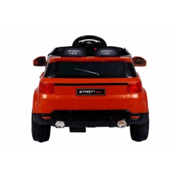 Masinuta electrica sport Orange, 2x30W, roti plastic, 3 viteze, 2 scaune, suspenie fata spate, lumina LED, muzica, blocare usa
