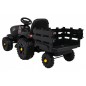 Tractor electric Titanium cu remorca, roti spuma EVA, 2 motoare, negru