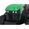 Tractor electric Titanium cu remorca, roti spuma EVA, 2 motoare, verde