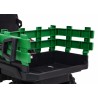 Tractor electric Titanium cu remorca, roti spuma EVA, 2 motoare, verde