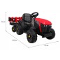 Tractor electric Titanium cu remorca, roti spuma EVA, 2 motoare, rosu