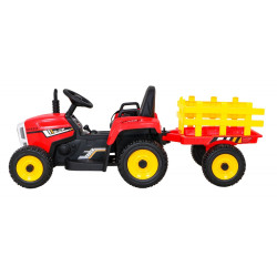 Tractor electric cu remorca BLOW, 2x25W, 12V7Ah, 3 viteze, roti EVA, 2 viteze, muzica MP3, USB, scaun piele