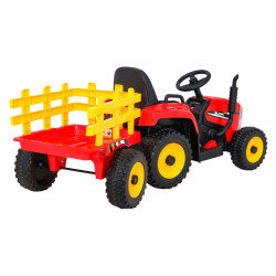 Tractor electric cu remorca BLOW, 2x25W, 12V7Ah, 3 viteze, roti EVA, 2 viteze, muzica MP3, USB, scaun piele