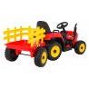 Tractor electric cu remorca BLOW, 2x25W, 12V7Ah, 3 viteze, roti EVA, 2 viteze, muzica MP3, USB, scaun piele