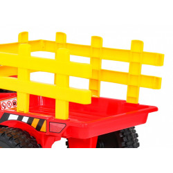 Tractor electric cu remorca BLOW, 2x25W, 12V7Ah, 3 viteze, roti EVA, 2 viteze, muzica MP3, USB, scaun piele