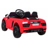 Masinuta electrica Audi R8 rosie, 2x35W, telecomanda, 3 viteze, MP3, USB, muzica pe volan, scaun piele