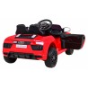 Masinuta electrica Audi R8 rosie, 2x35W, telecomanda, 3 viteze, MP3, USB, muzica pe volan, scaun piele