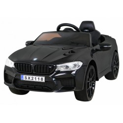 Masinuta electrica BMW M5, sport, DRIFT, 18W, roti plastic, faruri LED, claxon, melodii, centura de siguranta, 84x54x36cm