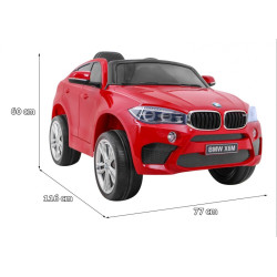 Masinuta electrica BMW X6M, sport, 12V, roti spuma EVA, lumini LED, melodii, USB, 116x77x60cm