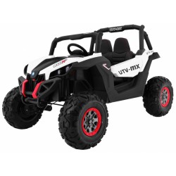 Masinuta electrica Buggy SuperStar 4x4, 4 motoare, 2 locuri, roti spuma EVA, Bluetooth, alb