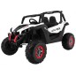 Masinuta electrica Buggy SuperStar 4x4, 4 motoare, 2 locuri, roti spuma EVA, Bluetooth, alb