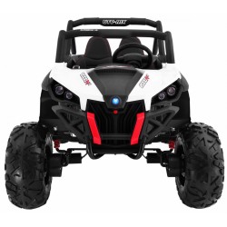 Masinuta electrica Buggy SuperStar 4x4, 4 motoare, 2 locuri, roti spuma EVA, Bluetooth, alb