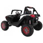 Masinuta electrica Buggy SuperStar 4x4, 4 motoare, 2 locuri, roti spuma EVA, Bluetooth, alb