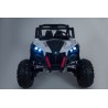 Masinuta electrica Buggy SuperStar 4x4, 4 motoare, 2 locuri, roti spuma EVA, Bluetooth, alb