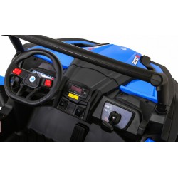 Masinuta electrica Buggy UTV-MX, roti spuma EVA, 2 locuri, albastru/negru