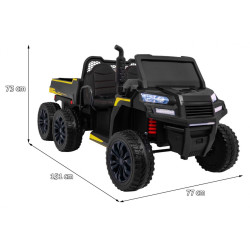 Masinuta electrica camion, 2 motoare, 2 locuri, roti EVA, negru