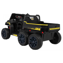 Masinuta electrica camion, 2 motoare, 2 locuri, roti EVA, negru