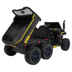 Masinuta electrica camion, 2 motoare, 2 locuri, roti EVA, negru
