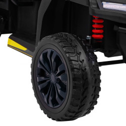 Masinuta electrica camion, 2 motoare, 2 locuri, roti EVA, negru